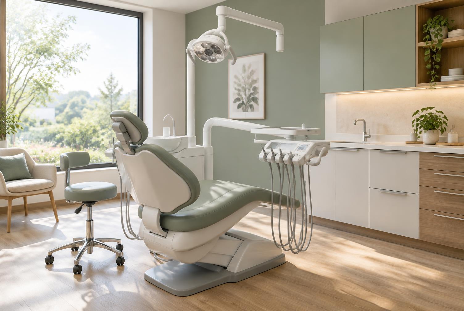 A comfortable, light-filled treatment room at Pine Grove Dental Care